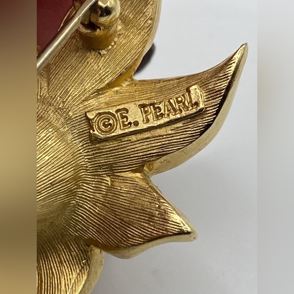 Erwin Pearl "Hi-Lily" Brooch E Pearl Lily Brooch 90's Flower Jewelry Pin Vintage - Picture 5 of 5